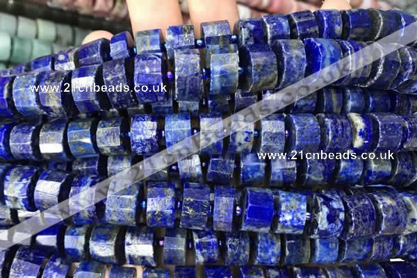 CRB2141 15.5 inches 9mm - 10mm faceted tyre lapis lazuli beads