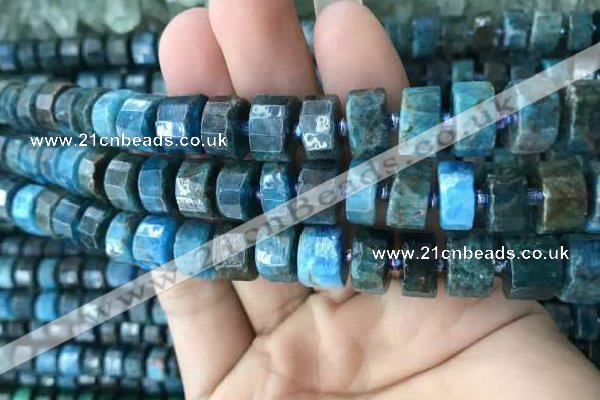 CRB2145 15.5 inches 7mm - 8mm faceted tyre apatite gemstone beads