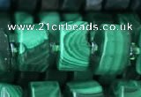 CRB2152 15.5 inches 11mm - 12mm faceted tyre malachite beads