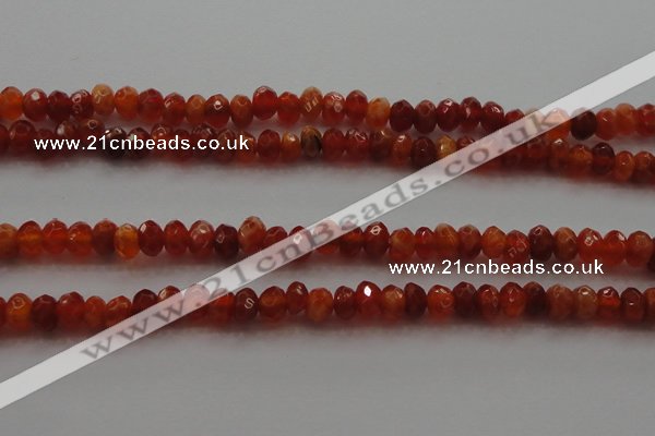 CRB216 15.5 inches 3*4mm faceted rondelle fire agate beads