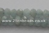 CRB217 15.5 inches 3*4mm faceted rondelle aquamarine beads