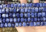 CRB2176 15.5 inches 11mm - 12mm faceted tyre sodalite beads
