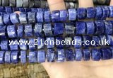 CRB2177 15.5 inches 12mm - 13mm faceted tyre sodalite beads