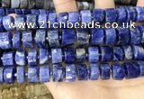 CRB2178 15.5 inches 13mm - 14mm faceted tyre sodalite beads