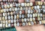 CRB2180 15.5 inches 9mm - 10mm faceted tyre crazy lace agate beads