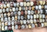 CRB2181 15.5 inches 11mm - 12mm faceted tyre crazy lace agate beads