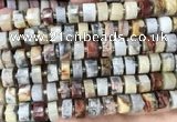 CRB2182 15.5 inches 12mm - 13mm faceted tyre crazy lace agate beads