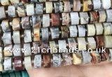 CRB2183 15.5 inches 13mm - 14mm faceted tyre crazy lace agate beads