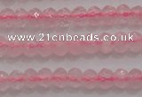 CRB220 15.5 inches 2.5*4mm faceted rondelle rose quartz beads