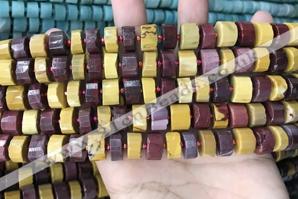 CRB2201 15.5 inches 8mm - 9mm faceted tyre mookaite beads