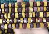 CRB2203 15.5 inches 11mm - 12mm faceted tyre mookaite beads