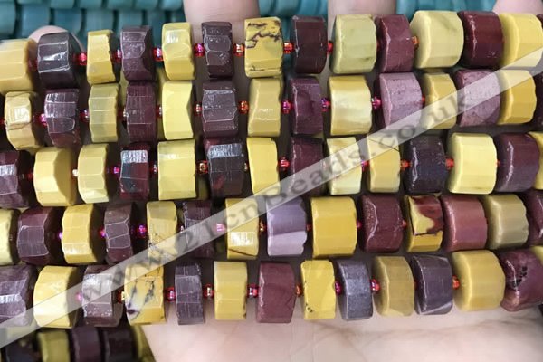 CRB2204 15.5 inches 13mm - 14mm faceted tyre mookaite beads