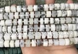 CRB2206 15.5 inches 8mm - 9mm faceted tyre white opal beads