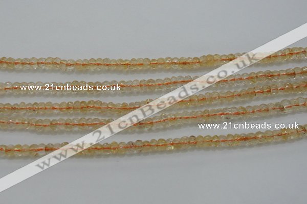 CRB221 15.5 inches 2.5*4mm faceted rondelle citrine gemstone beads