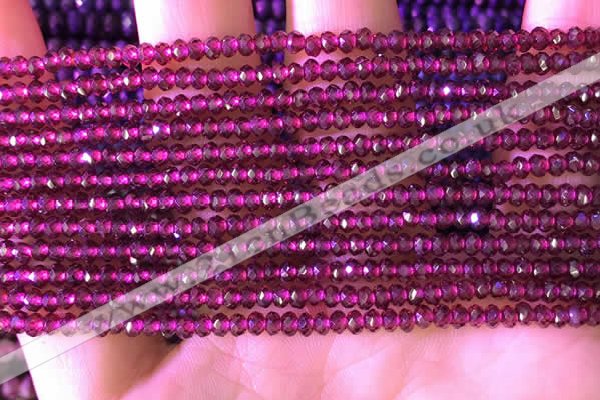 CRB2212 15.5 inches 2*3mm faceted rondelle garnet beads wholesale