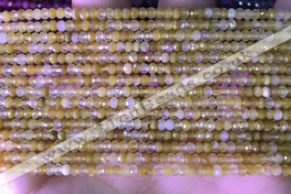 CRB2217 15.5 inches 2*3mm faceted rondelle yellow opal beads