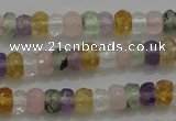 CRB222 15.5 inches 2.5*4mm faceted rondelle mixed quartz beads