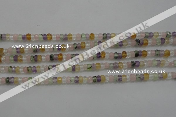 CRB222 15.5 inches 2.5*4mm faceted rondelle mixed quartz beads