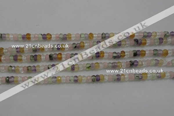 CRB222 15.5 inches 2.5*4mm faceted rondelle mixed quartz beads