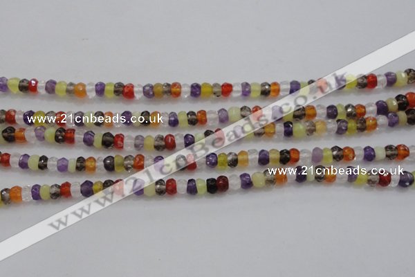 CRB223 15.5 inches 2.5*4mm faceted rondelle mixed quartz beads