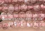CRB2235 15.5 inches 2*3mm faceted rondelle strawberry quartz beads