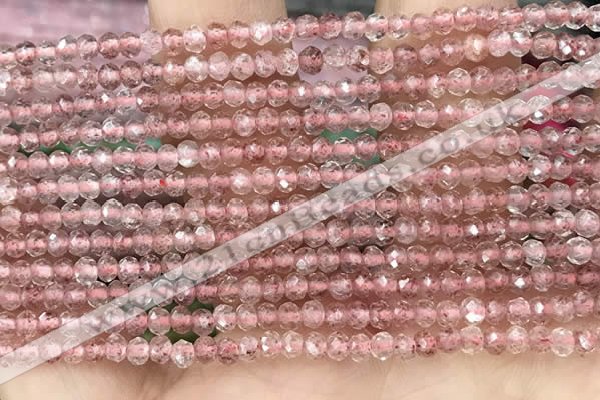 CRB2235 15.5 inches 2*3mm faceted rondelle strawberry quartz beads