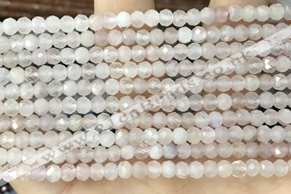 CRB2250 15.5 inches 3*4mm faceted rondelle rose quartz beads