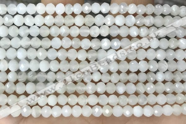 CRB2255 15.5 inches 3*4mm faceted rondelle white moonstone beads