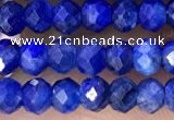 CRB2262 15.5 inches 3*4mm faceted rondelle blue kyanite beads