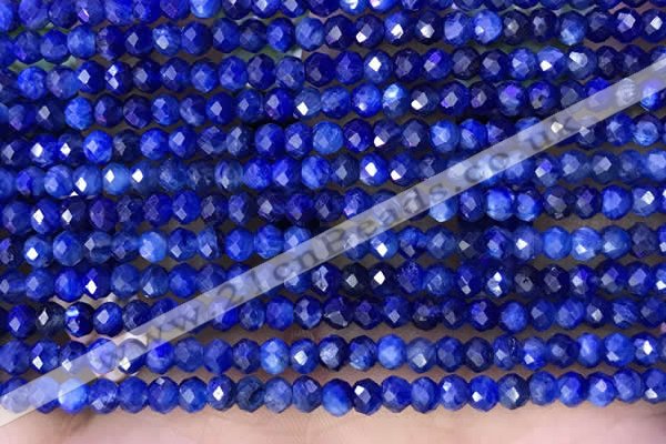 CRB2262 15.5 inches 3*4mm faceted rondelle blue kyanite beads