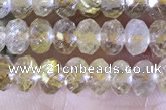 CRB2264 15.5 inches 3*5mm faceted rondelle golden rutilated quartz beads