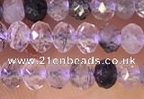 CRB2265 15.5 inches 3*4mm faceted rondelle black rutilated quartz beads