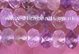 CRB2281 15.5 inches 4*6mm faceted rondelle mixed quartz beads