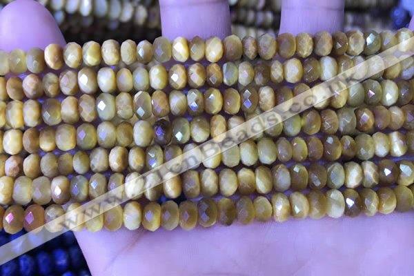 CRB2289 15.5 inches 4*6mm faceted rondelle golden tiger eye beads