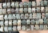 CRB2304 15.5 inches 13mm - 14mm faceted tyre ghost gemstone beads