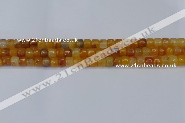 CRB2502 15.5 inches 6*8mm rondelle yellow jade beads wholesale