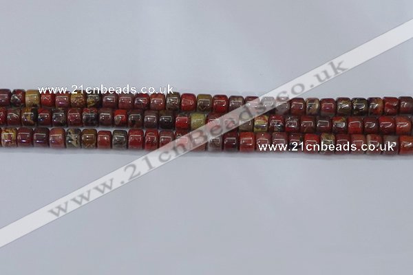 CRB2505 15.5 inches 6*8mm rondelle brecciated jasper beads