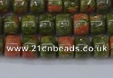 CRB2507 15.5 inches 6*8mm rondelle unakite gemstone beads