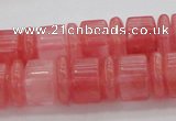 CRB252 15.5 inches 5*14mm - 10*14mm rondelle cherry quartz beads