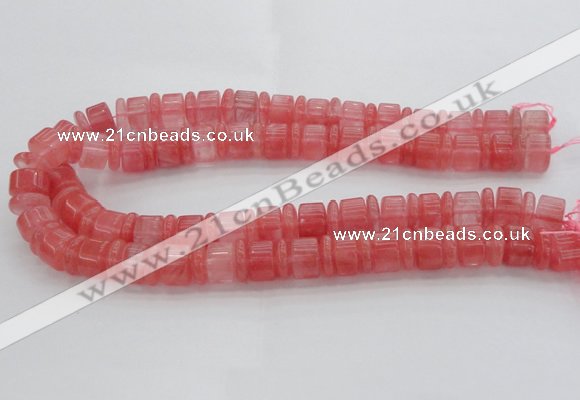 CRB252 15.5 inches 5*14mm - 10*14mm rondelle cherry quartz beads