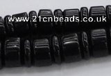 CRB254 15.5 inches 5*14mm - 10*14mm rondelle black agate beads