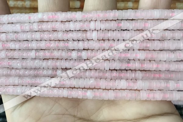 CRB2550 15.5 inches 2*4mm heishi rose quartz beads wholesale