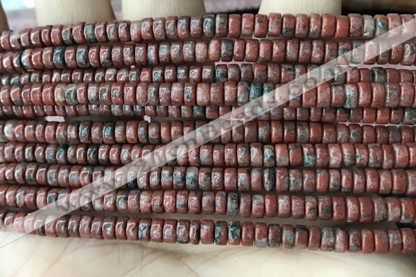 CRB2569 15.5 inches 2*4mm heishi brecciated jasper beads wholesale