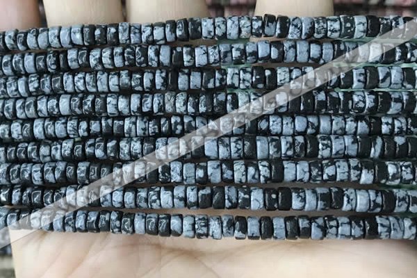 CRB2575 15.5 inches 2*4mm heishi snowflake obsidian beads wholesale