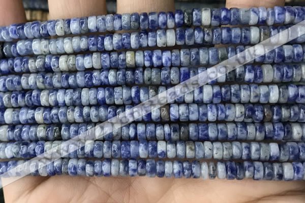 CRB2576 15.5 inches 2*4mm heishi blue spot stone beads wholesale