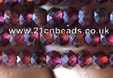 CRB2601 15.5 inches 2*3mm faceted rondelle red garnet beads