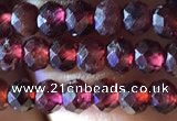 CRB2602 15.5 inches 3*4mm faceted rondelle red garnet beads