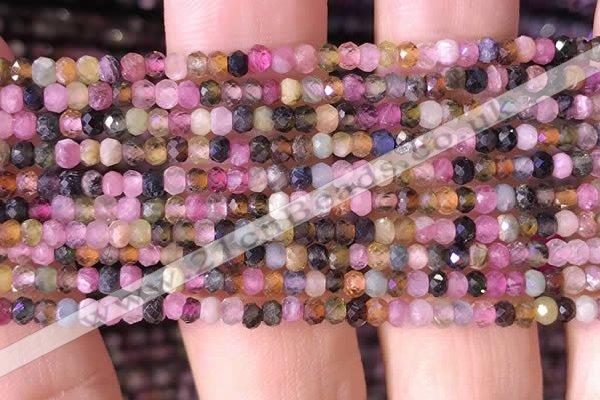 CRB2608 15.5 inches 2*3mm faceted rondelle tourmaline beads