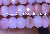 CRB2616 15.5 inches 3*4mm faceted rondelle pink opal beads