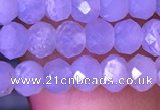 CRB2627 15.5 inches 3*4mm faceted rondelle blue chalcedony beads